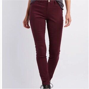 Refuge Maroon Skinny Pants Size 10